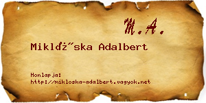 Miklóska Adalbert névjegykártya
